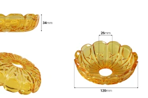 Piatto portacandele in vetro con foro centrale (26 mm) per candelieri e lampadari in vari colori-dimensioni_immagine