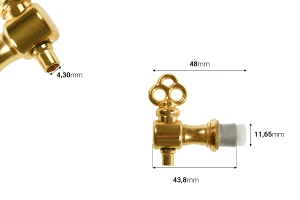 Metallischer Wasserhan in gold (Halbdrehung)-bildabmessungen