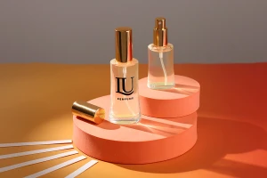 Oval glass bottle 50ml (18/415) with gold shiny spray for perfumes - (minimum order: 1 carton)-image_group