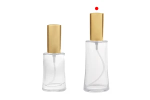 Oval glass bottle 50ml (18/415) with gold shiny spray for perfumes - (minimum order: 1 carton)-image_group