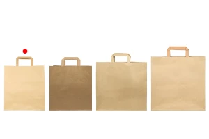 Borsa da trasporto in carta con maniglia piatta colore terra e dimensioni 260x180x260 mm - 25 pz-εικόνα_σύνθεση