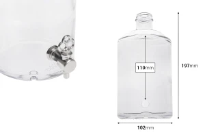 1000 ml clear glass bottle for perfumes with a tap holder *(choose the tap from the accompanying items)-2