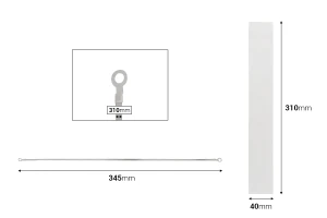 Tela di ricambio 325x40 mm e filo 330x2 mm per termosigillatrice manuale-dimensioni_immagine