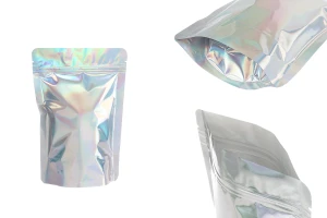 Σακουλάκια αλουμινίου τύπου Doy Pack 140x40x200 mm, με κλείσιμο "zip" και δυνατότητα σφράγισης με θερμοκόλληση - 50 τμχ-1