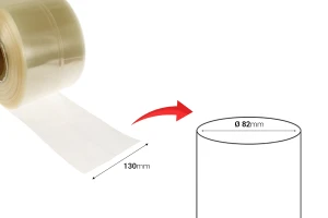 Capsule thermorétractable largeur 130 mm - au mètre linéaire (Φ 82 mm)-photo_dimensions