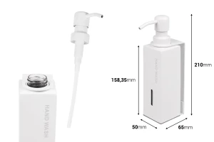 Wall-mounted liquid soap dispenser 230 ml in white-image_dimensions
