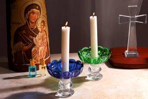 Glass plate with a center hole (26 mm) for candlesticks and chandeliers in a variety of colors-image_group