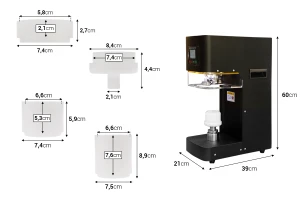 Closing - sealing machine for plastic bottles with aluminum caps-image_dimensions
