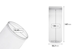 Πλαστικό (PET) διάφανο μπουκάλι 330 ml (ψηλό) χωρίς καπάκι - 200 τμχ-εικόνα_διαστάσεις