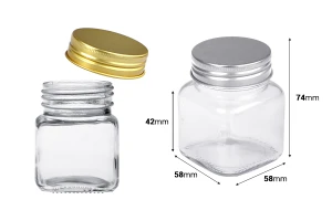 Pot en verre 100 ml avec couvercle en aluminium - 12 pcs-photo_dimensions