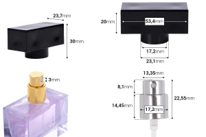 Set - spray aluminium et bouchon noir pour 15/400 bouteilles-photo_dimensions