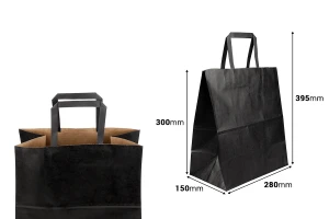 Σακούλα δώρου χάρτινη 280x150x300 mm σε μαύρο χρώμα με χερούλι - 12 τμχ-εικόνα_διαστάσεις