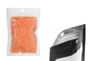 Sachets en aluminium avec fermeture « zip » 100x145 mm, avec face avant transparente et possibilité de fermeture par thermoscellage - 100 pièces-1