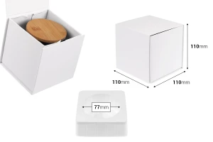 Κουτί πολυτελείας 110x110x110 mm με μαγνητικό κλείσιμο σε λευκό χρώμα με εσωτερική πλαστική θήκη (για βάζα κωδ. 1105-2-0)-2