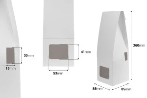 Scatola di carta bianca 85x85x260 mm per flaconi di profumazione per ambienti con porta stick - 20 pz-2