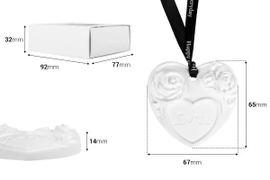 Plaster diffuser in shape of heart 67x14x65 mm in individual paper box-image_dimensions