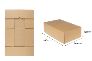 Χάρτινο κουτί συσκευασίας 300x200x100 mm 3-φυλλο με αυτόματη συναρμολόγηση - 10 τμχ-2