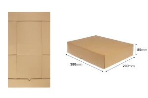 Χάρτινο κουτί συσκευασίας 380x290x85 mm 3-φυλλο με αυτόματη συναρμολόγηση - 10 τμχ-2