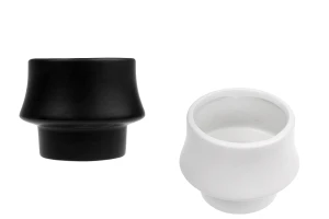 Keramikgefäß 105x80 mm für Kerzen- oder Blumentöpfe in Weiß oder Schwarz-1