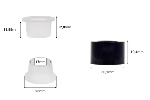 Aluminiumkappe PP28 mit Schlitz für Stäbchen und Spezialkappe für Raumdüfte-2