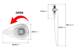 Metallfreier Sicherheitscremespender aus Kunststoff 28/410 für Kosmetika-bildabmessungen