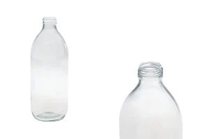 Glass bottle 1000ml clear with PP35 neck-1
