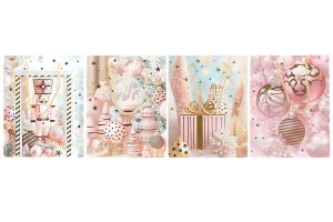 Sacs cadeaux de Noël en papier 180 x 100 x 230 mm avec cordon de serrage - 12 pièces, motifs assortis-photo_groupe