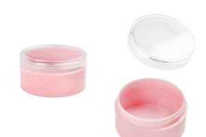 Βαζάκι ακρυλικό 30 ml ροζ με διάφανο καπάκι - 12 τμχ-1