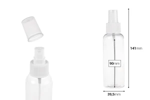 Μπουκάλι 100 ml PET με σπρέι για ελαφρά λιπαρές ουσίες - συσκευασία 12 τεμαχίων-εικόνα_διαστάσεις