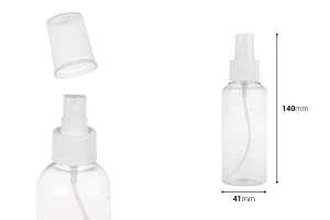PET-Flasche 100ml mit Zerstäuber für fetthaltige Stoffe in einer Packung mit 12 Stücken-bildabmessungen