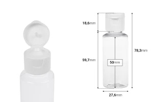 Μπουκαλάκι για σαμπουάν 30 ml πλαστικό με καπάκι flip-top - 12 τμχ-2