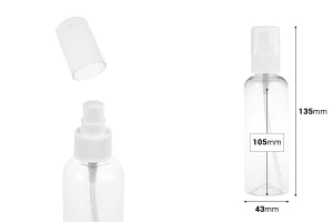 PET Μπουκάλι 150 ml με αντλία για κρέμα σε συσκευασία των 12 τεμαχίων-εικόνα_διαστάσεις
