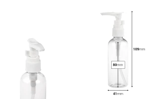 PET-Flasche 100ml mit Pumpe für Schampoo in einer Packung mit 12 Stücken-bildabmessungen