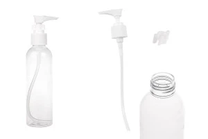 Transparent 200ml PET pump bottle for shampoo, available in a package with 12 pieces-image_product