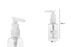 PET-Flasche 50ml mit Pumpe für Schampoo in einer Packung mit 12 Stücken-bildabmessungen