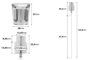 Set - spërkatje 15/400 dhe kapak akrilik luksoz në ngjyrat ari / argjendi-imazh_dimensione