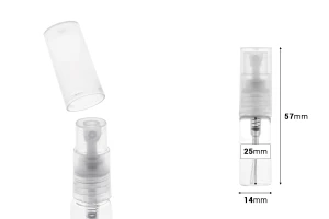 3 ml Glasflasche mit Sprühkopf und Kunststoffverschluss-bildabmessungen
