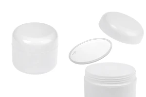 Πλαστικό βάζο 200 ml λευκό, δίπατο με πλαστικό παρέμβυσμα-1