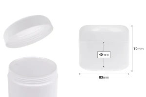 Πλαστικό βάζο 200 ml λευκό, δίπατο με πλαστικό παρέμβυσμα-2