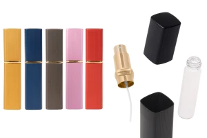 5 ml Parfümzerstäuber aus Glas in einem Aluminiumetui in verschiedenen Farben-produktbild