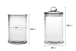 700ml large glass jar with airtight glass cap in size 190x100mm-image_dimensions