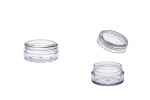 Βαζάκι ακρυλικό 5 ml διάφανο με καπάκι - 12 τμχ-εικόνα_προϊοντική