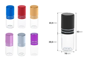 Γυάλινο φιαλίδιο rollon 3 ml σε διάφορα χρώματα-2
