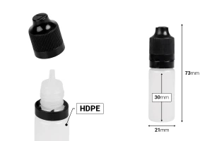 Liquidflaschen 10ml mit schwarzem CRC Verschluss-εικόνα_διαστάσεις