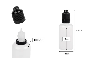 Μπουκαλάκι πλαστικό 50 ml με καπάκι CRC και dropper για ηλεκτρονικό τσιγάρο - 50 τμχ-εικόνα_διαστάσεις