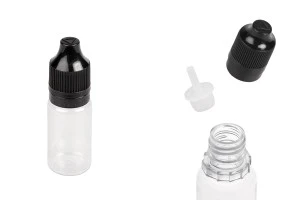 Liquidflaschen 10ml, transparent mit schwarzem CRC Verschluss-εικόνα_προϊοντική
