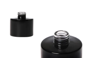 Bottiglia di vetro cilindrica da 100 ml di colore nero, adatta per profumatori d'ambiente.-immagine_prodotto