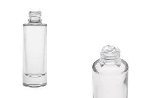 Bottiglia 30 ml in vetro trasparente con collo 18/415-1