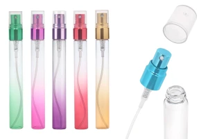Glastesterflasche 10 ml mit Aluminiumspray und durchsichtiger Kappe - 6 Stück-1