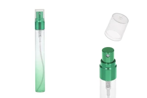 Glastesterflasche 10 ml mit Aluminiumspray und durchsichtiger Kappe - 6 Stück-3